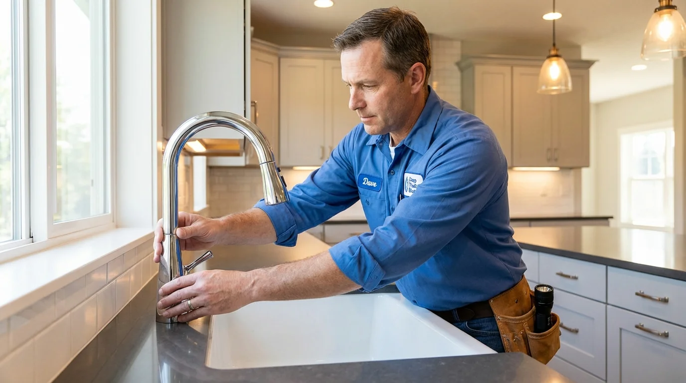 Kitchen faucet installation by Johns Plumbing LLC in Stanley